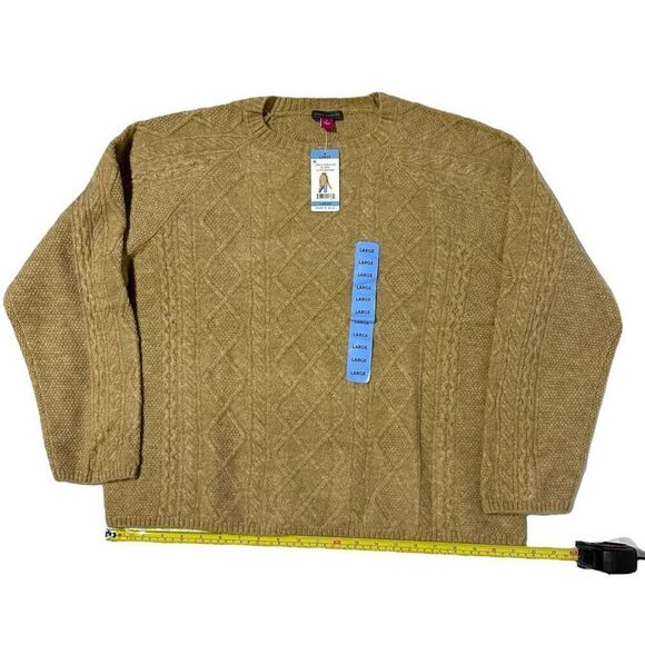 Vince Camuto Women's Cable Sweater Latte Heather Size Large - Picture 6 of 11